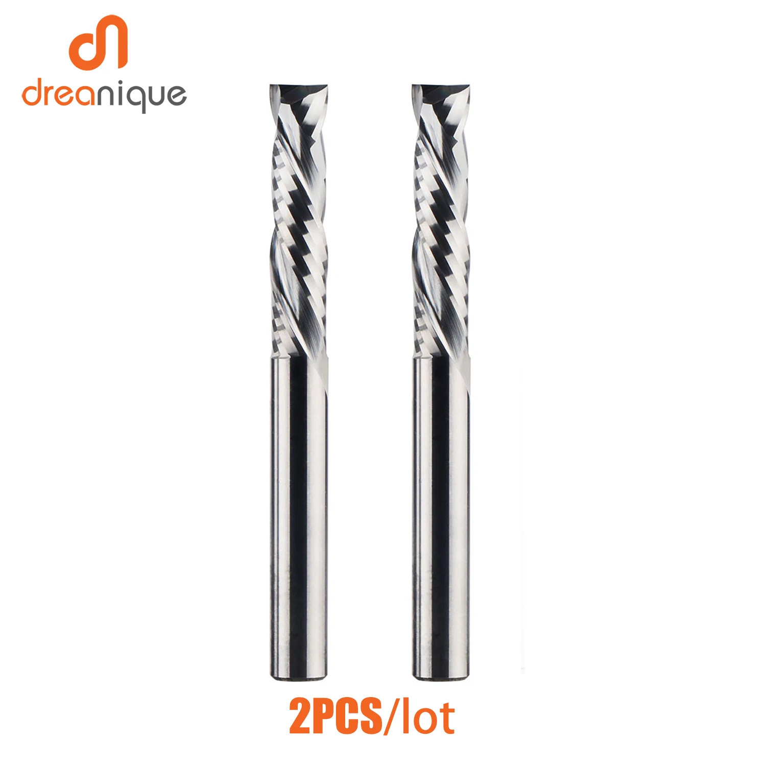 Espiral Compression Milling Cutter, Up and Down Cutter, Duas Flauta, Carbide Milling Tool, CNC Router Bits, Madeira End Mill, Carpintaria, 2pcs por lote