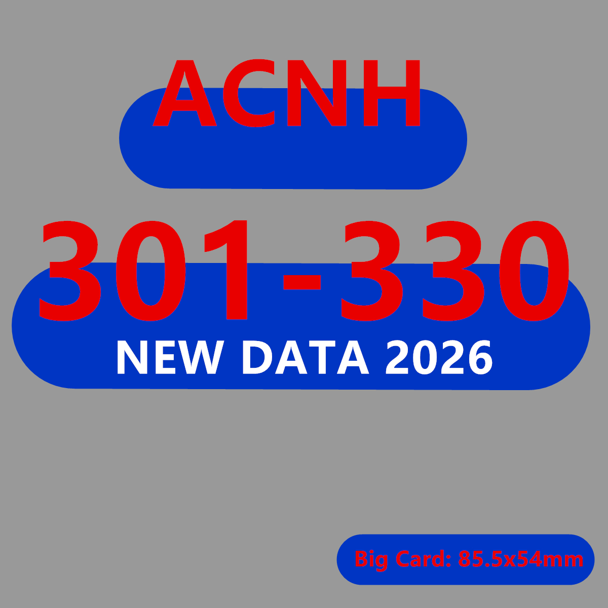 Стандартная карта серии 4, номера от 301 до 330, ACNH NTAG215, NFC-карта для печати, V3.0 DATA 2026