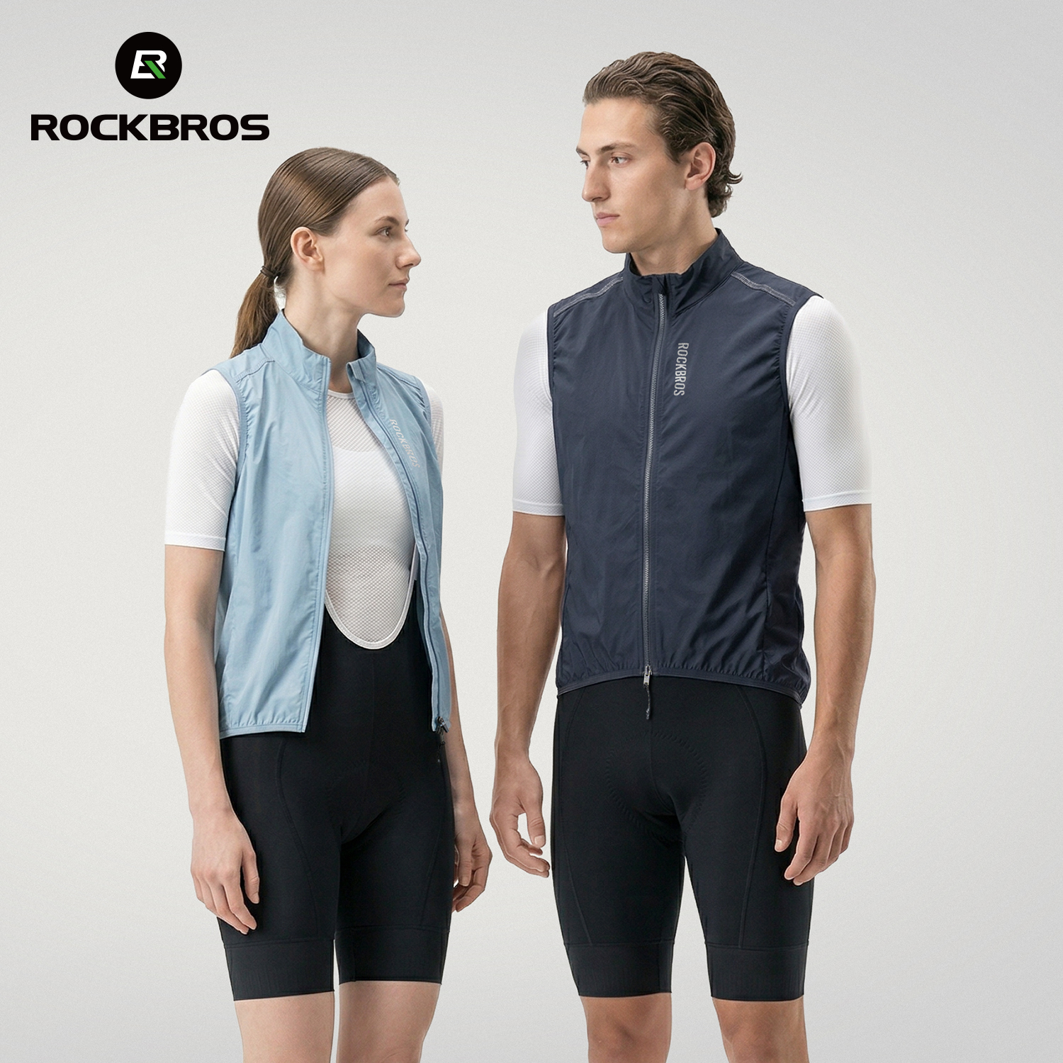 ROCKBROS เสื้อกั๊กปั่นจักรยานฤดูร้อนน้ำหนักเบาแบบพกพาเสื้อแจ็คเก็ตแขนกุดระบายอากาศได้เสื้อกันลมเสื้อคลุมกีฬากลางแจ้งเสื้อผ้าปั่นจักรยาน