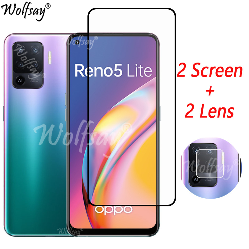 Cubierta completa de vidrio templado para Oppo Reno5 Lite, Protector de pantalla para Oppo Reno 5 Lite, cristal de cámara para Oppo Reno5 Lite Glass 6,43