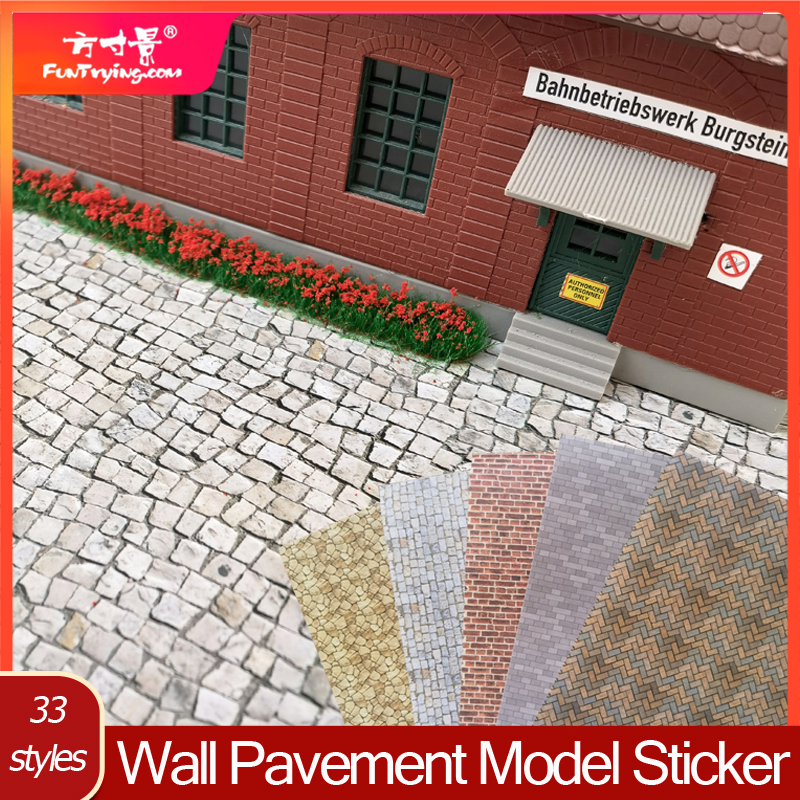 5 uds pegatina de suelo de pared de simulación modelo de sala de pavimiento diseño 1:64 mesa de arena pegatina DIY con material de modelo adhesivo