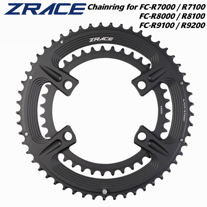 ZRACE 105 FC-R7000 / ULTEGRA FC-R8000 / DURA-ACE FC-R9100 Асимметричная дорожная звездочка, 50-34T 52-36T 53-39T, 110BCD BCD110 4 болта