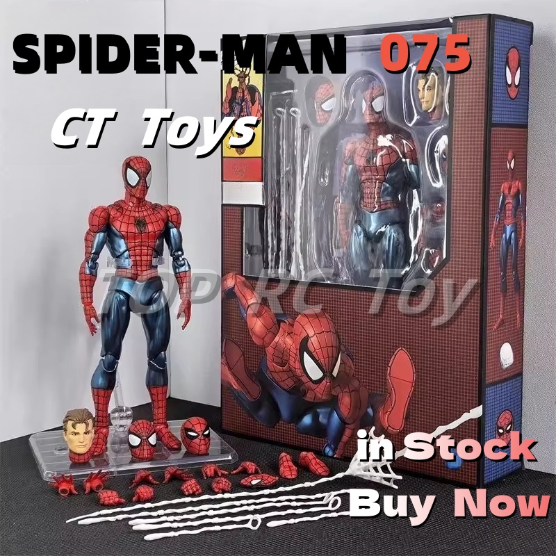Hot CT Speelgoed SpiderMan Mafex 075 Figuur De Anazing Spiderman Comic Ver Mafex 185, Action Figure Beeldje Model Speelgoed Kinderen Geschenken