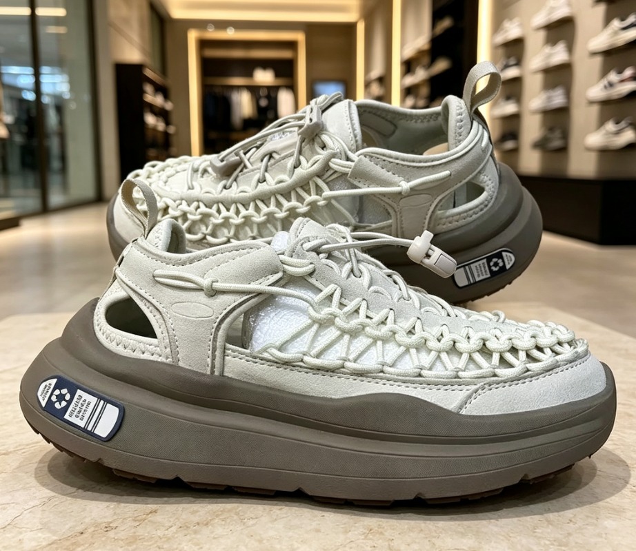 2026 KEN Unisex Woven Rocker Sole Sneakers Breathable Height Increasing Summer Outdoor Walking Shoes