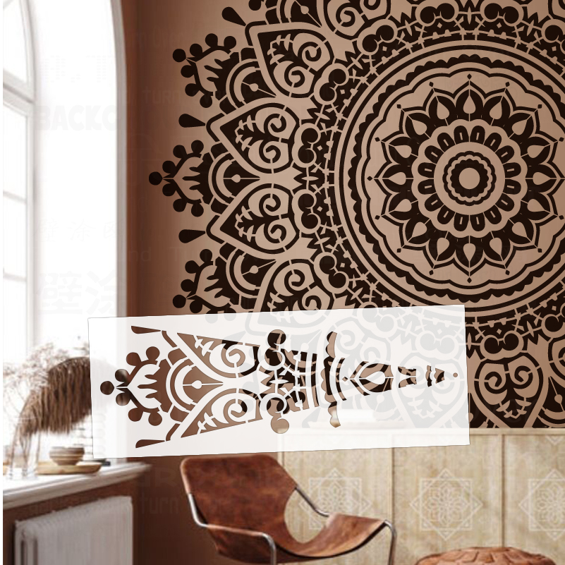 Plantilla de pared de 150cm - 230cm para pintar, decoración de yeso, plantilla decorativa para pintar masilla, Mandala gigante grande, enorme redondo S443