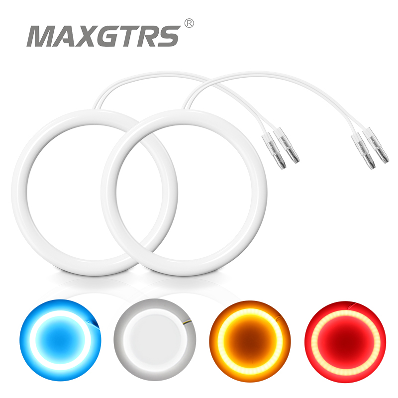 2x Angel Eyes Halo Ring 3528 LED puce voiture antibrouillard moto feux diurnes DRL avec clignotant 80mm 85mm 90mm