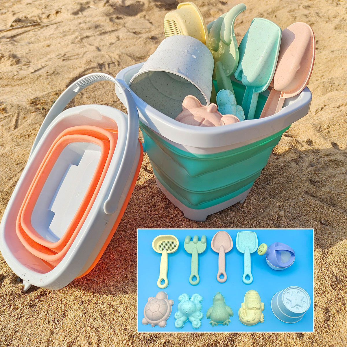 11/1 pièces jouets de plage pour enfants jouets de sable ensemble pour les tout-petits bac à sable jouets avec seau pelle râteau ensemble été en plein air enfants cadeau