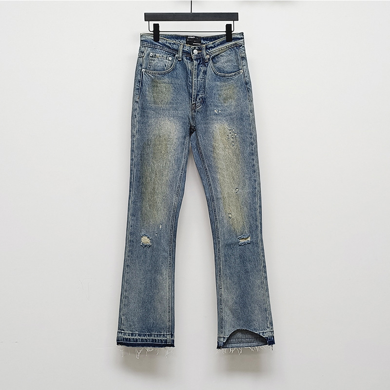 Owen Seak Herren Jeans Cargohose Streetwear Baggy Y2K Übergroße Denim Vintage Lange schwarze Hose