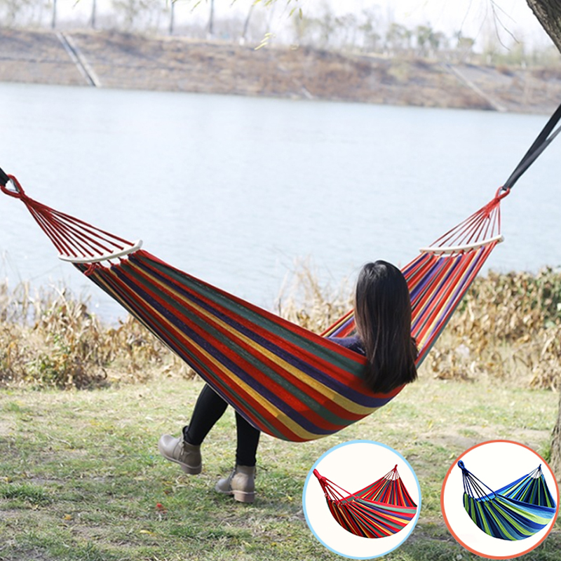 Hängematte Freizeit langlebige Single Travel Schaukel Hänge bett lässige Hängematten für Terrasse Garten Hinterhof Outdoor Indoor mit Tasche