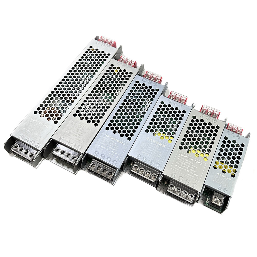 Interruptor ultrafino fonte de alimentação driverAC110-240V para dc 12v 24v transformadores de iluminação 100w 200w 400w interruptor driver de energia