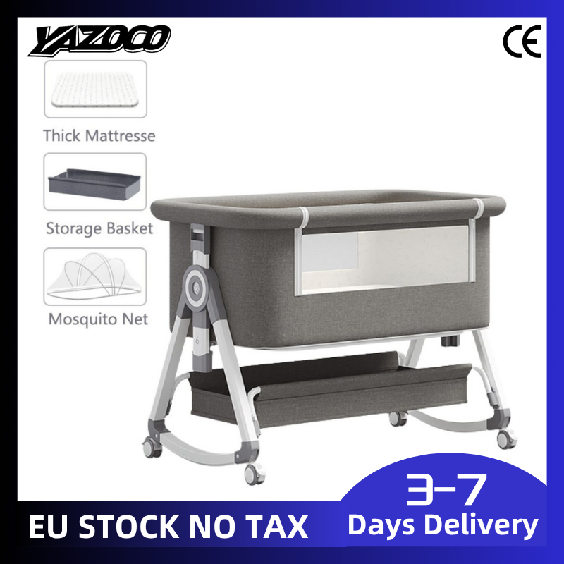 Elegante Cuna para Bebé 2026 Multifuncional, Plegable, Ajustable en Altura, Portátil, Móvil, Cuna Mecedora para Bebés, Cama para Dormir para Recién Nacidos, para el Hogar, el Dormitorio, Viajes Diarios