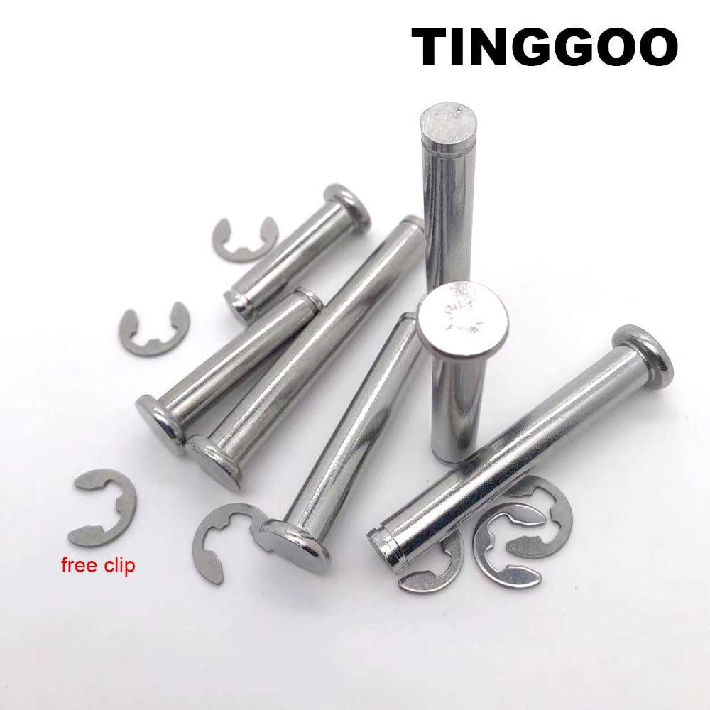 1/5 Uds M3 M4 M5 M6 M8 M10 M12 rodamiento de cabeza plana de acero inoxidable eje de posicionamiento cilíndrico pasador de rodillo con anillo de eje