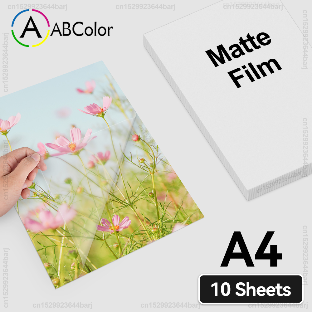 10 แผ่นฟิล์มเคลือบเย็น A4 Matte โฮโลแกรมกระดาษฟิล์ม DIY Self-กาวกระจกแตกแพคเกจการ์ดภาพฟิล์มเคลือบ