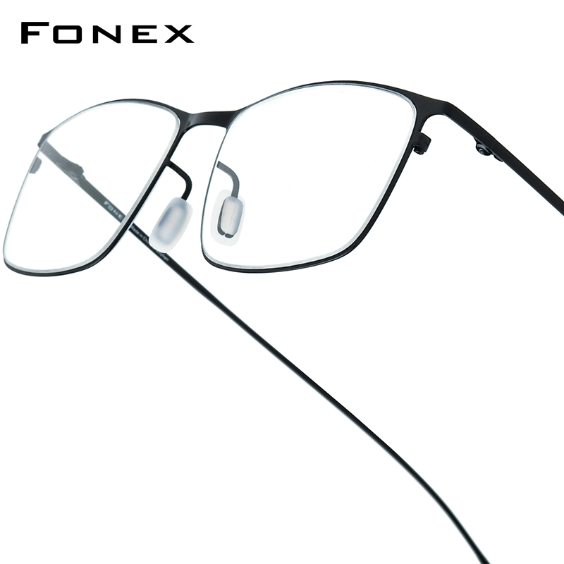 FONEX Titanium Alloy Glasses Frame Men Square Eyeglasses Frame Full-Rim Ultralight Japanese High-end Quality Korean Eyewear 8105