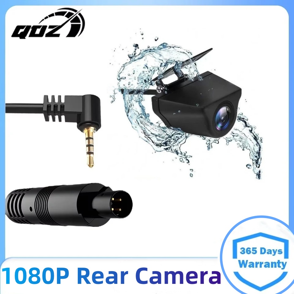 QOZ 1080P AHD Kamera Belakang 4 Pin 2.5Mm Jack Kamera Gambar Terbalik Hanya untuk Kamera Dasbor Carplay Mendukung Format CVBS CVI TVI