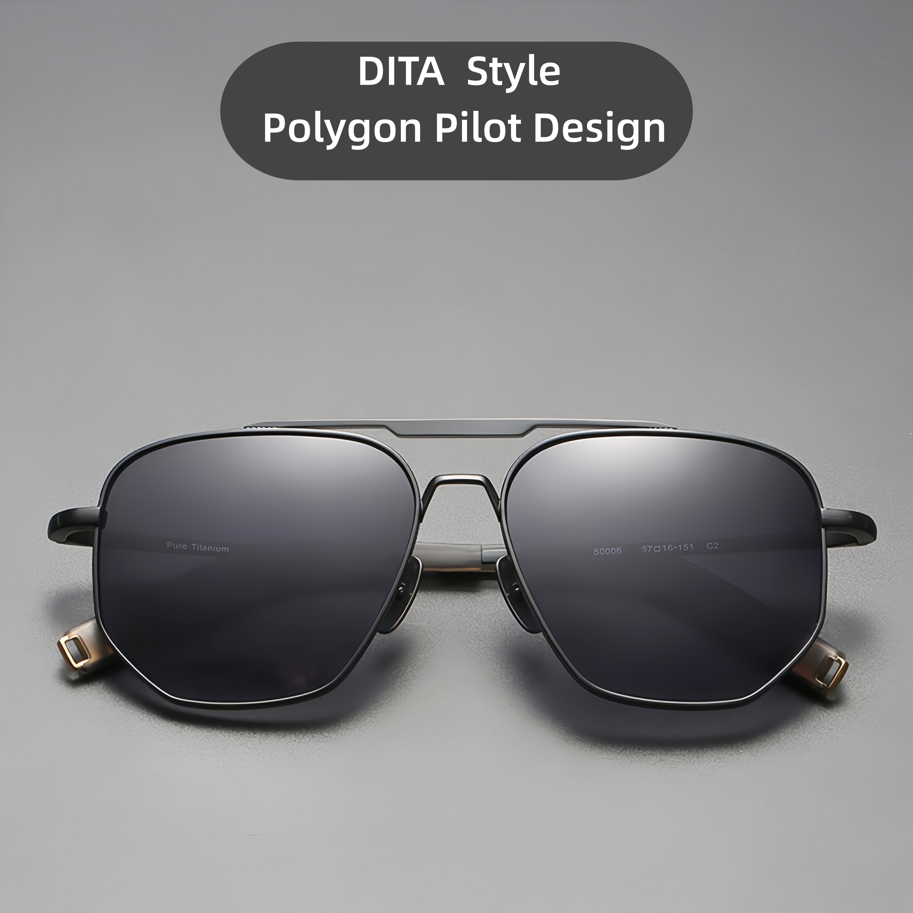 แว่นกันแดด DITA Inspired Luxury Polygon Pilot รุ่นน้ำหนักเบา ไทเทเนียม โพลาไรซ์ 50006 คุณภาพพรีเมียม สวมใส่สบาย เหมาะสำหรับกิจกรรมกลางแจ้ง สำหรับผู้ชายและผู้หญิง