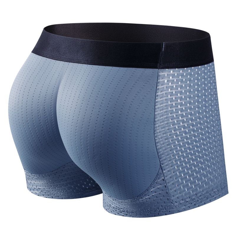 Troncos masculinos embutidos falsos bunda hip levantador realçador shorts boxer briefs acolchoados roupa interior shapewear cuecas náilon respirável