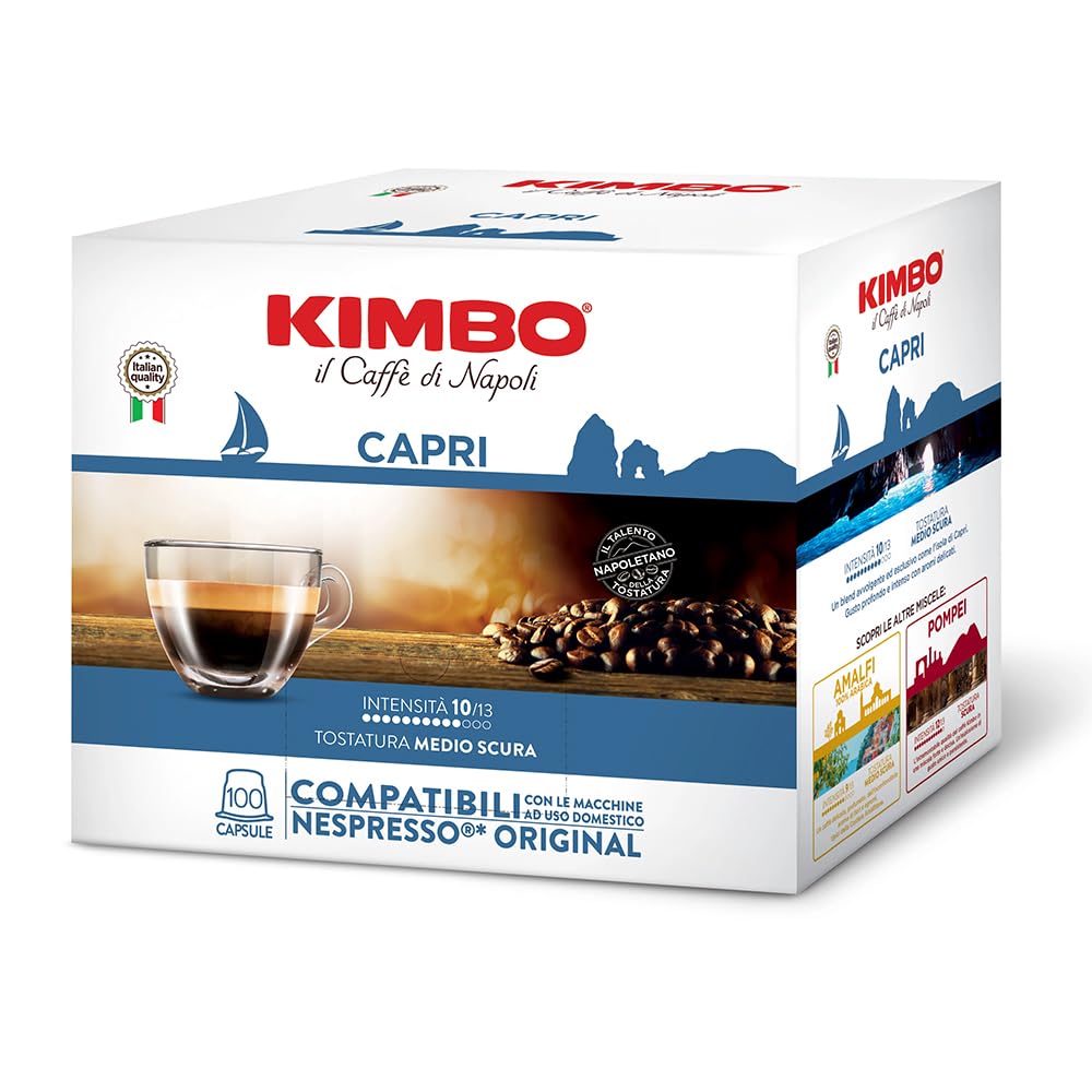 Cápsulas de café compatibles Kimbo Mixture Caps Las maravillas del sabor-100 piezas para máquinas Nespresso