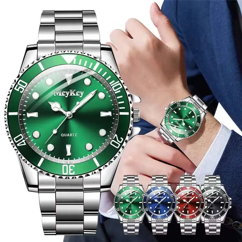 Luxo grande dial masculino relógios de negócios moda masculina relógio de quartzo relógio de pulso esportivo reloj hombre