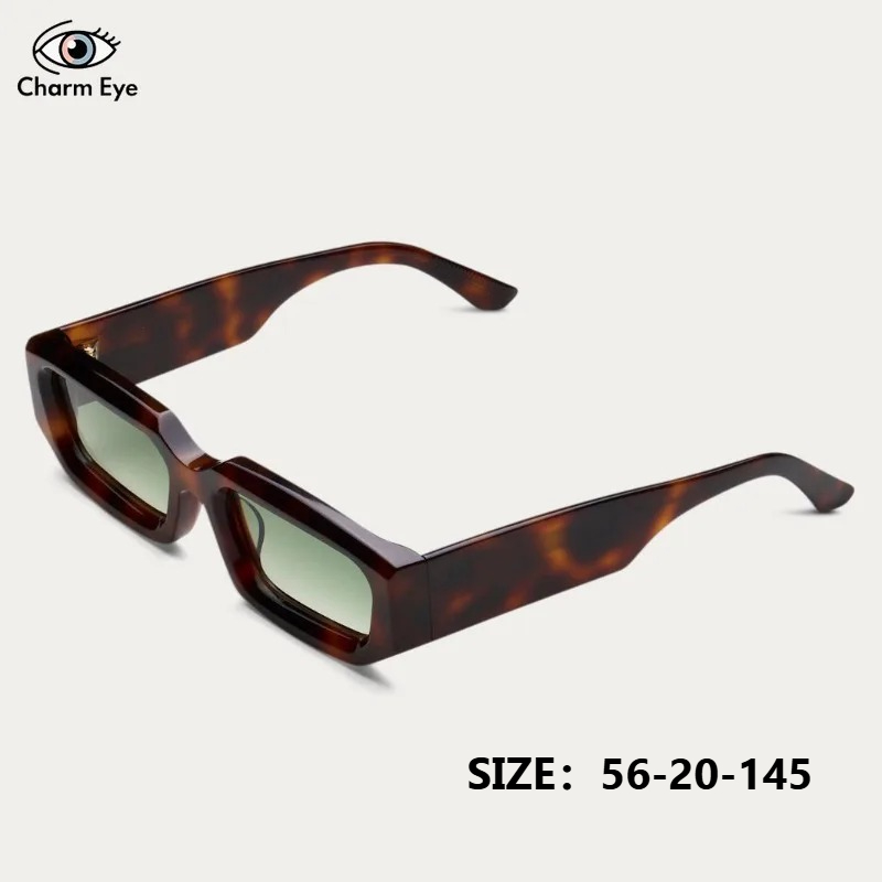 Okulary przeciwsłoneczne w stylu vintage z octanu tworzyw sztucznych w kolorze skorupy żółwia dla kobiet i mężczyzn, grube kwadratowe oprawki, ochrona UV400, modne okulary designerskie do prowadzenia samochodu i na plażę.