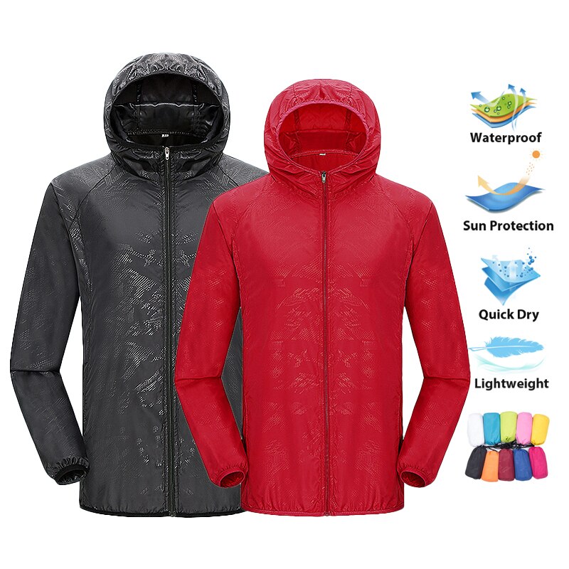 LNGXO Unisex เดินป่าเสื้อแจ็คเก็ตผู้ชายผู้หญิงกันน้ํา Quick Dry Camping Windbreaker เดินป่าตกปลา Rain Coat กลางแจ้ง Anti UV เสื้อผ้า