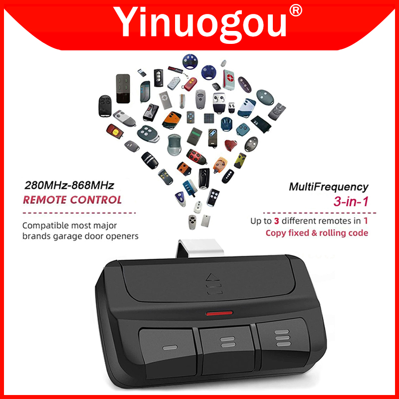 280MHz-868MHz Remote Control Garage Door Opener Multi Frequency Code Grabber Garage Door Remote Control Duplicator Transmitter