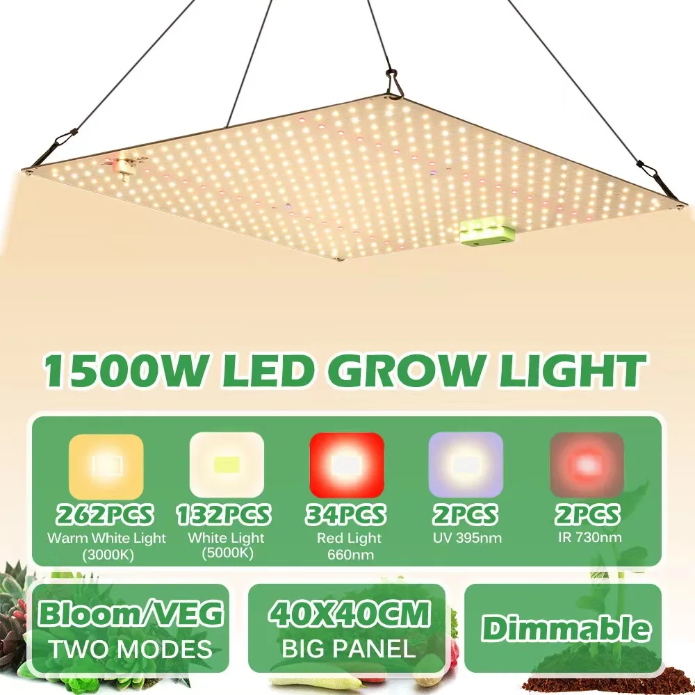 Les plantes à spectre complet élèvent la lumière lampe à LED haute PPFD lumière du soleil Quantum élèvent la lampe LM281B pour l'éclairage de croissance des plantes d'intérieur