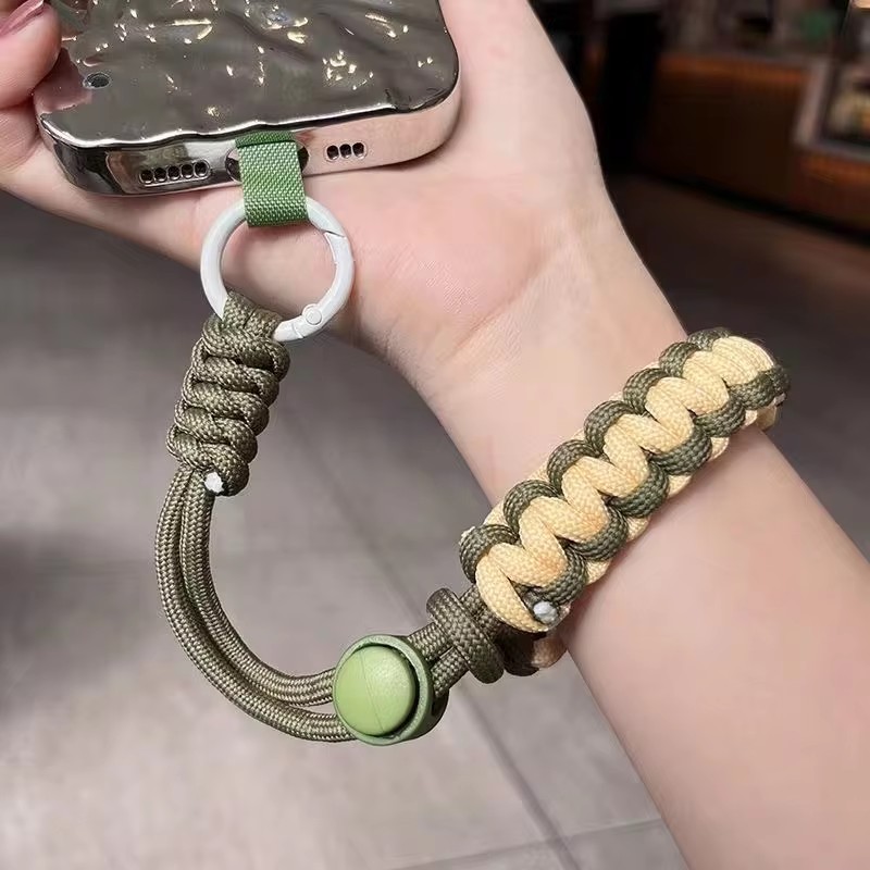 สายรัดข้อมือเชือกเส้นเล็กสากลโทรศัพท์มือถือแบบทอมือปรับได้กีฬากลางแจ้งสะดวกความปลอดภัยเชือกป้องกันการหล่น