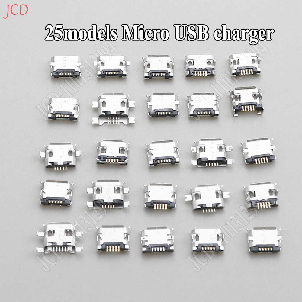 25 modelos Conector micro USB Puerto de carga muy común para Samsung/Moto/SONY/HTC/ZTE/Huawei/Xiaomi/Lenovo/... móvil, tableta GPS