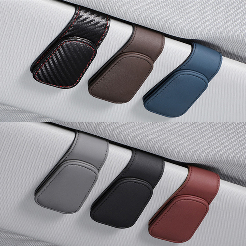 Soporte universal para gafas de sol, soporte de gafas de cuero, soporte magnético multifunción, accesorios para automóviles