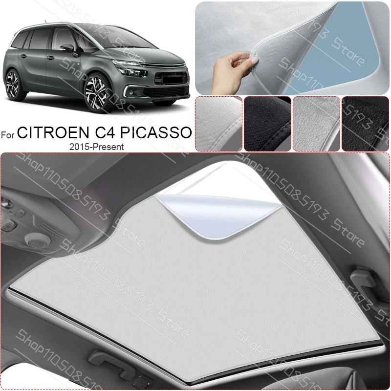Samochodowa zasłona przeciwsłoneczna z zamszu, anty-UV, elektrostatyczna, na szyberdach, do CITROEN C4 PICASSO 2015-2026, izolacja termiczna, osłona na świetlik.