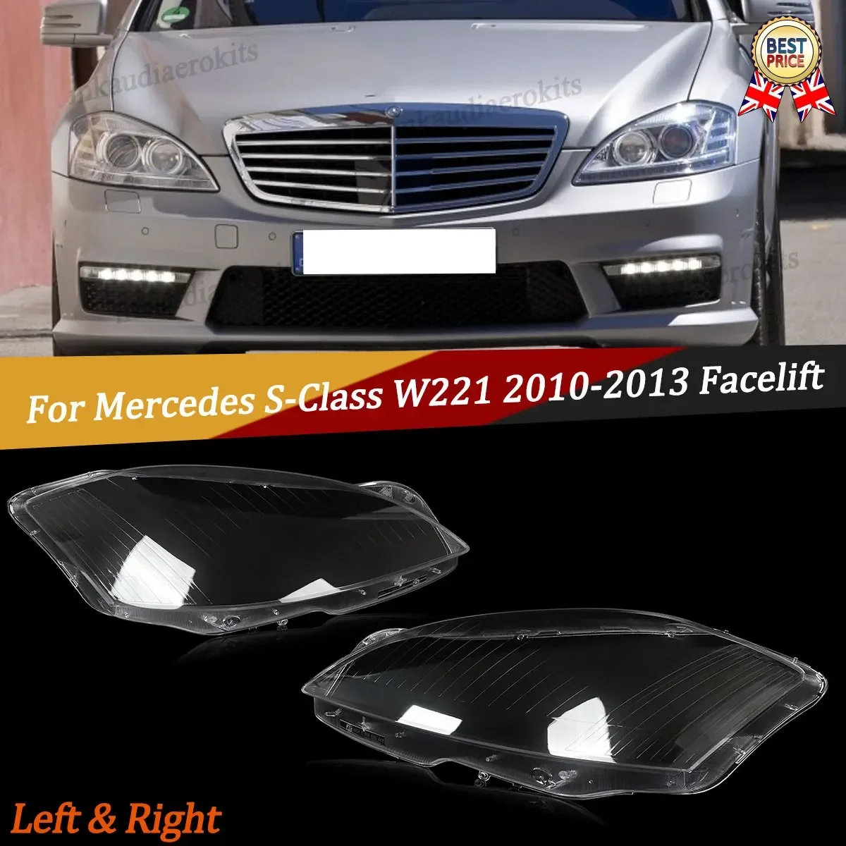 Fit 2010-13 Mercedes-Benz S Klasse W221 Koplamp Cover Auto Koplamp Lampenkap Lampcover Hoofd Lamp licht glas Lens Shell
