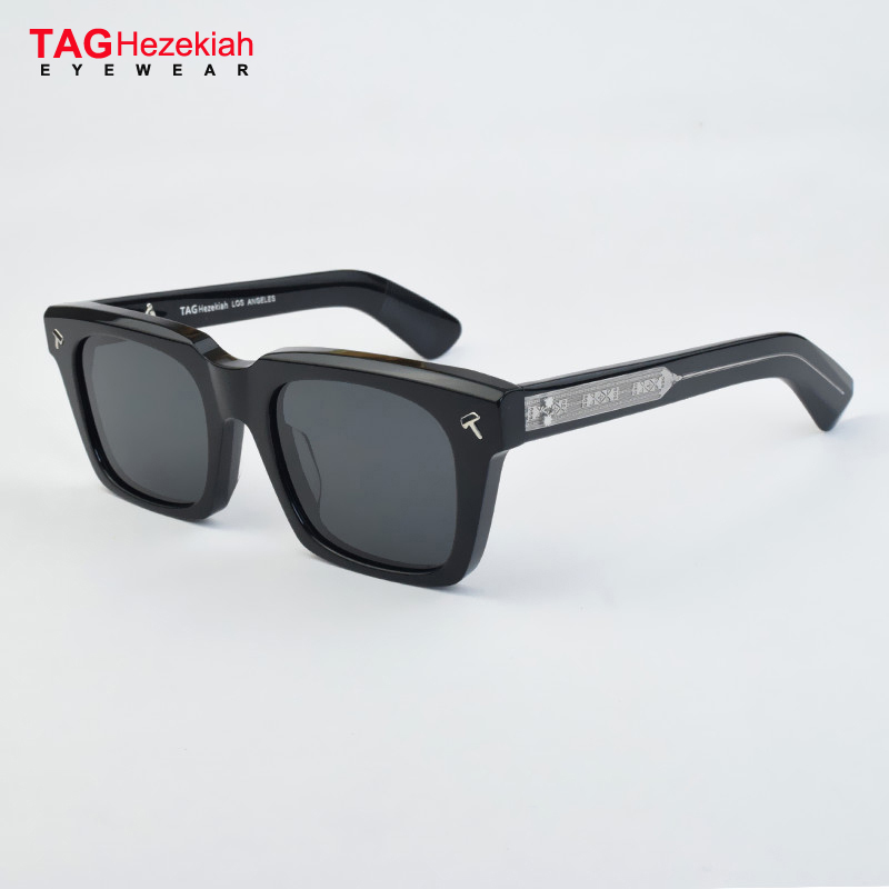 แว่นกันแดดทรงหนา รุ่นหนักแน่น สไตล์ญี่ปุ่น แฟชั่นผู้ชาย แบรนด์ Acetate คุณภาพสูง คลาสสิก ป้องกันรังสียูวี 400 รุ่น QUENTIN