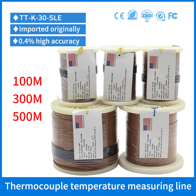 Kabel Ekstensi Termokopel Tipe K TT-K/J/T-30/36-SLE GG-K-30, Kabel Kompensasi Teflon K Thermel untuk Sensor Suhu