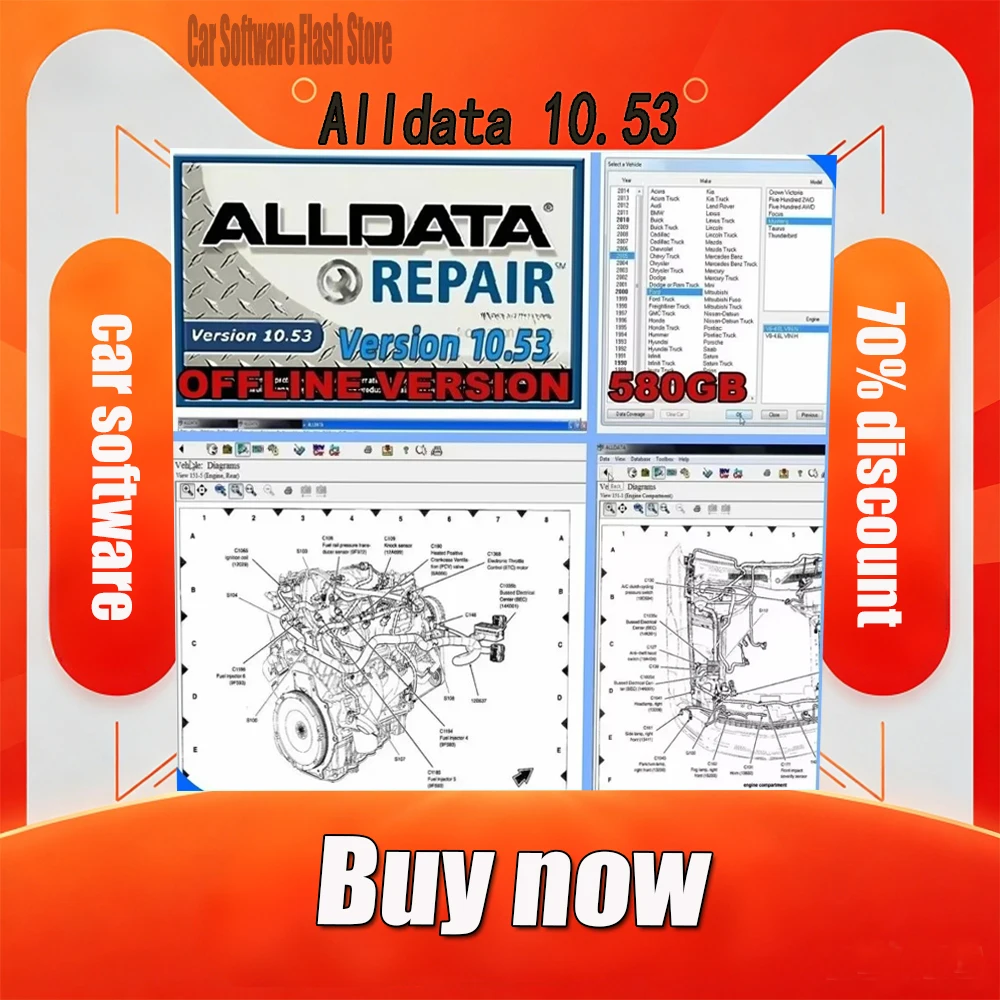 2026 ¡en tendencia! Software de reparación de automóviles Alldata Repair 10.53, software All Data para coches con soporte técnico para coches y camiones, versión sin conexión.