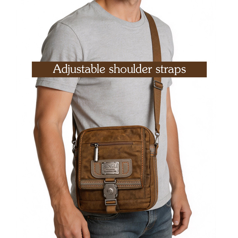 Bolsos de hombro de lona para hombre, ropa de ocio, resistente al desgaste, bandolera cruzada Retro, bolso Vintage, bolso cruzado de moda informal Unisex