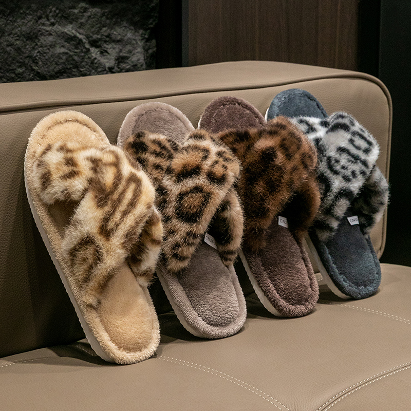 Men's Leopard Print Slide Slippers - Breathable Open-Toe House Shoes with Non-Slip Soft Sole, Comfortable Unisex Indoor/Outdoor