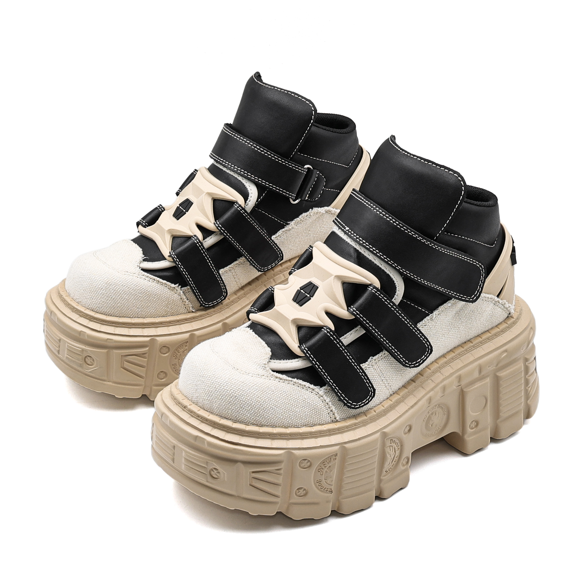 Botas de tornozelo góticas 2026 mulher tênis novo estilo punk sapatos femininos rock rendas salto altura sapatos plataforma mulher decoração de metal