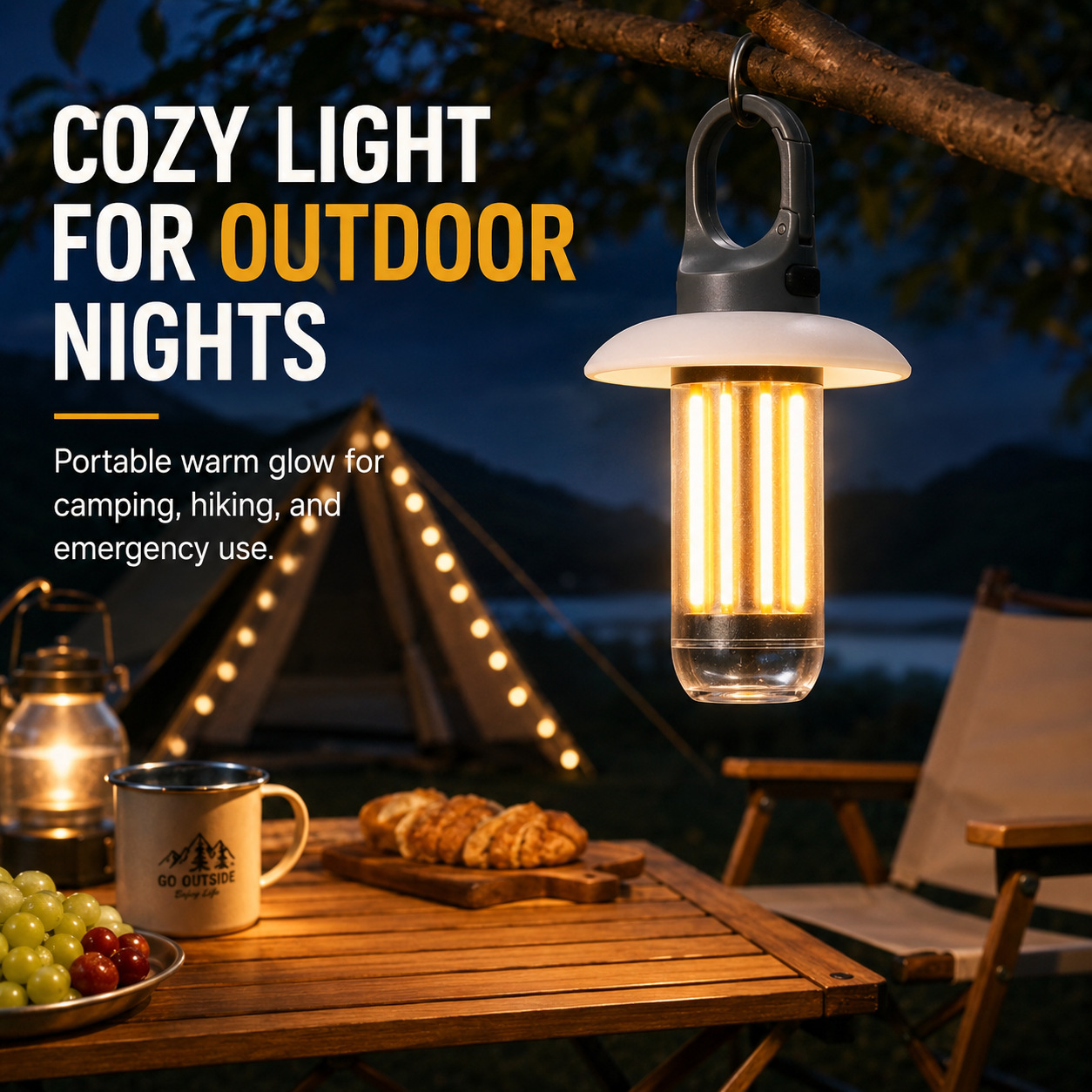 LED wiederaufladbare Taschenlampe, Camping-Laterne, 5 Modi, superhell, tragbar, zum Aufhängen, Zeltlampe, wasserdicht, für Wandern, Angeln, Outdoor