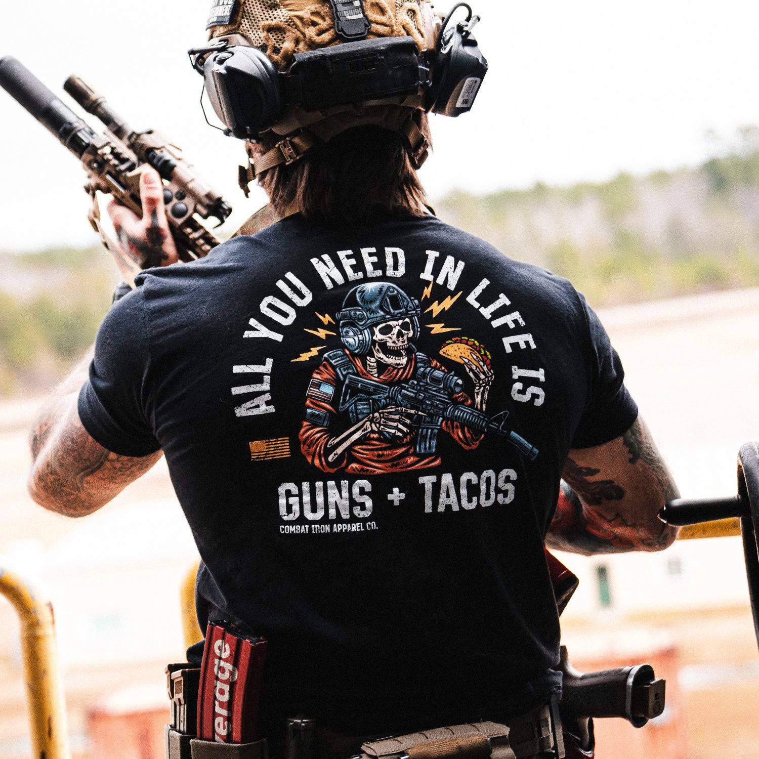 All You Need in Life Is Tacos Heren T-shirt - Combat Iron Militair T-shirt - Geschikt voor sportkleding Puur katoen