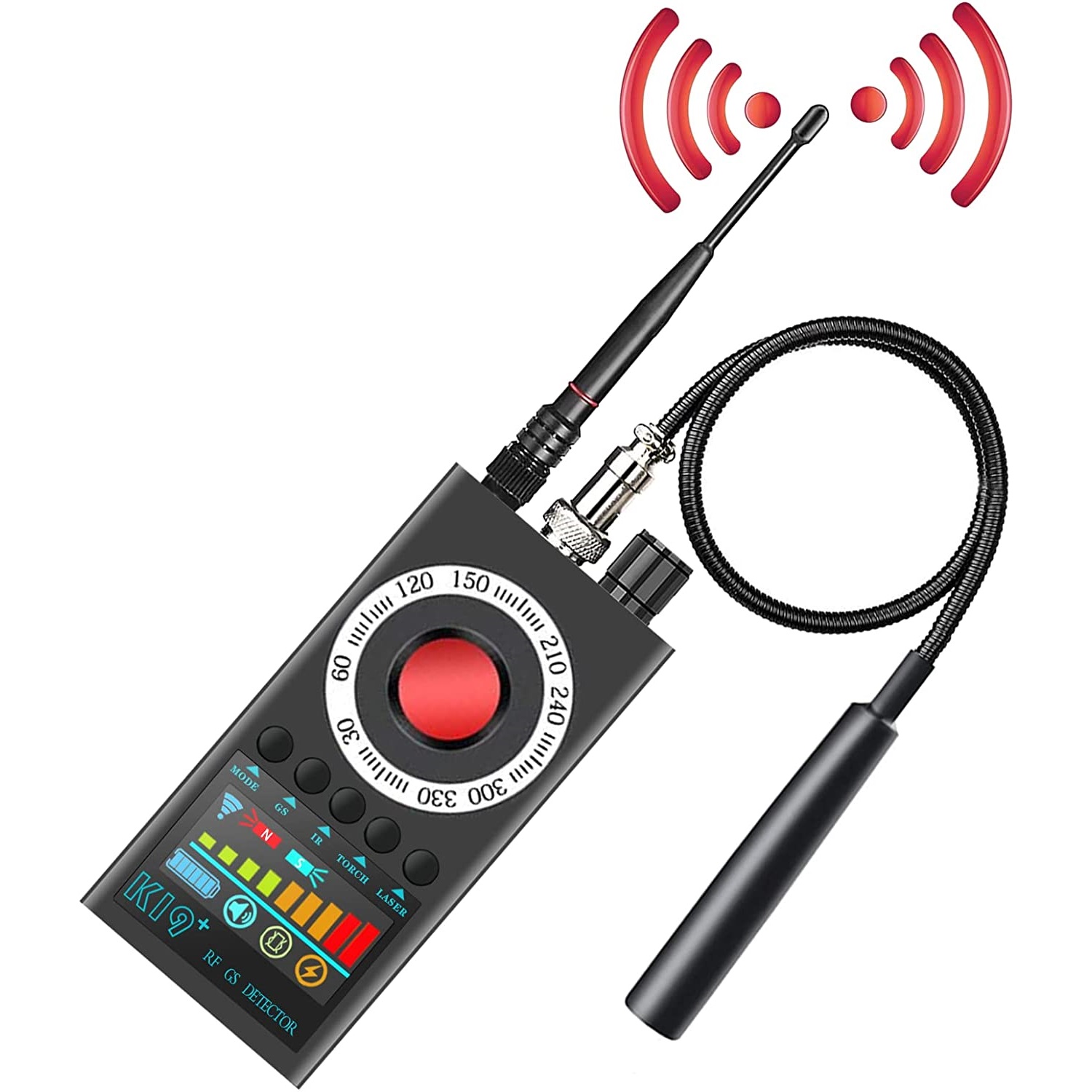 Nouveau K19 + détecteur de caméra cachée d'écoute RF sans fil Gsm Signal sonore écoute électronique GPS Tracker détecteur de caméra d'espion détecteur de bugs
