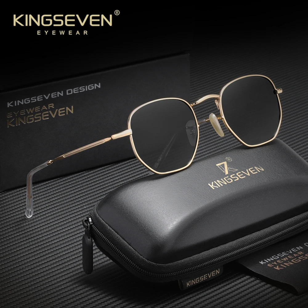 Óculos de Sol Vintage Clássicos KINGSEVEN Polarizados UV400 para Moda e Proteção ao Ar Livre para Homens e Mulheres