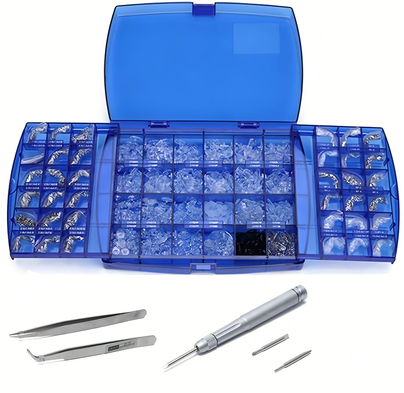 Brillenzubehör-Set Reparatur-Werkzeugset Optische Fassungen Brillen-Nasenpads Schrauben Muttern Unterlegscheiben Set Zubehör für Brillen