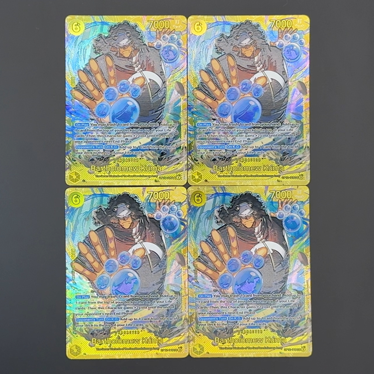 One Piece TCG OPCG English Bartholomew Карта Kuma OP12-119 Текстурированная карточка из фольги Коллекционные карты аниме