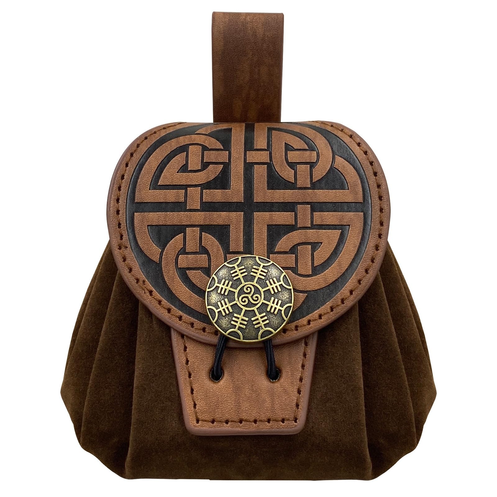 Marsupio medievale in ecopelle goffrata, marsupio portatile rinascimentale retrò portamonete borsa per dadi per LARP Ren Faire
