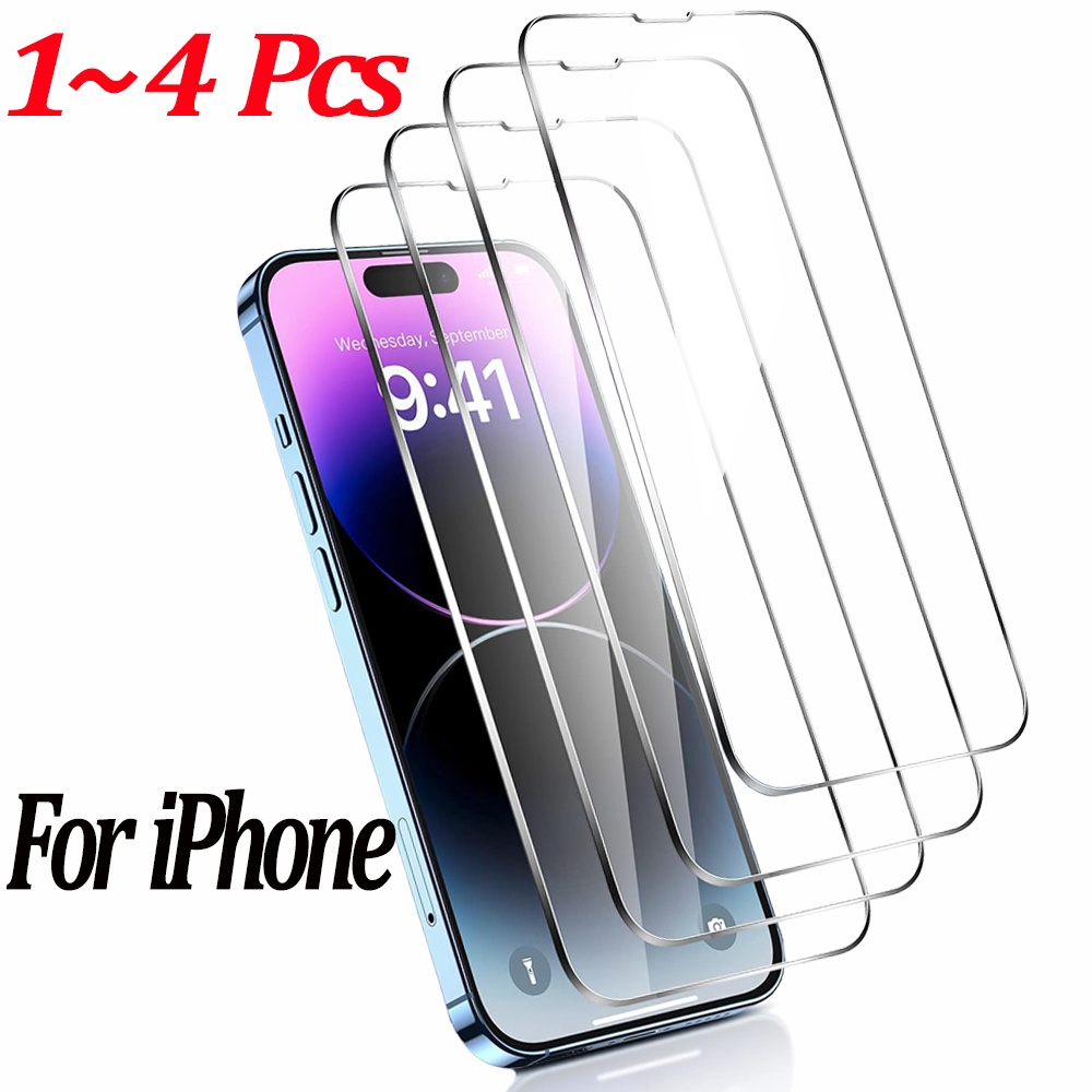 1~4Pcs HD Vidrio Protector de pantalla para iPhone 18 17 16 15 14 Pro Max Cristal templado para iPhone 11 12 13 Mini Película iPhone 17 16 Pro Glass