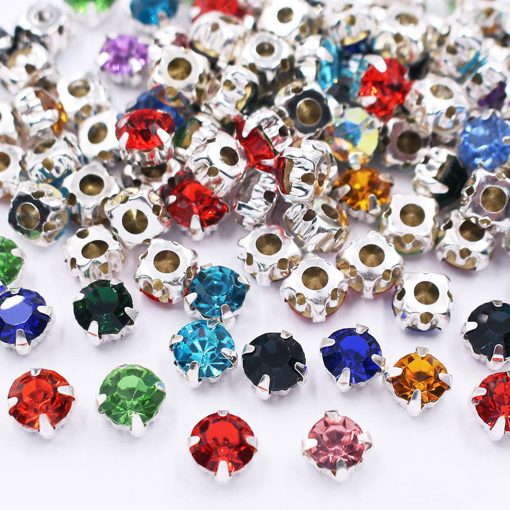 3Mm-8Mm Naaien Op Steentjes Flatback Glanzende Kristallen Kralen Strass Trim Stenen Handwerk Naaien Steentjes Voor Kleding Decoratie