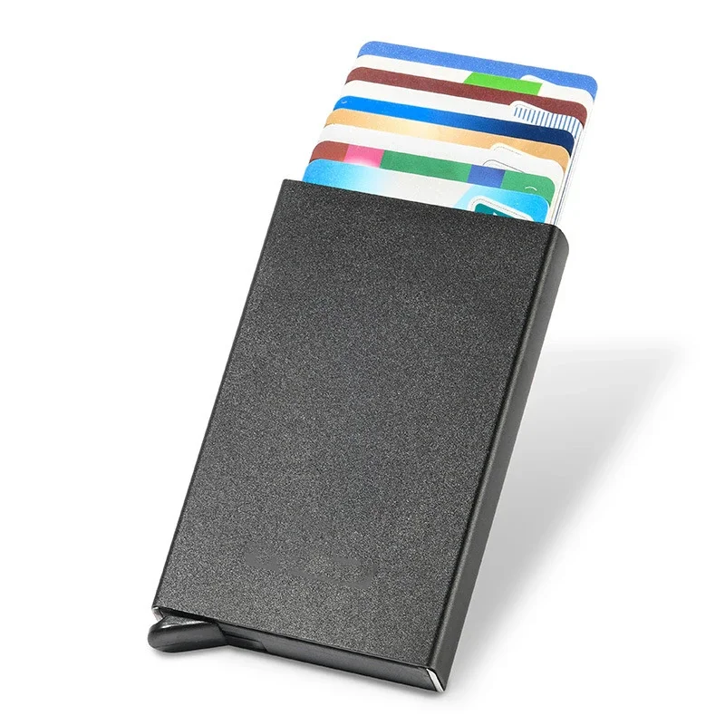 ผู้ชาย ID บัตรเครดิตผู้ถือบัตรกระเป๋าสตางค์ Anti Rfid สมาร์ท Anti Rfid Blocking ป้องกัน Magic Pop Up Slim กระเป๋าสตางค์เงินขนาดเล็กกรณี