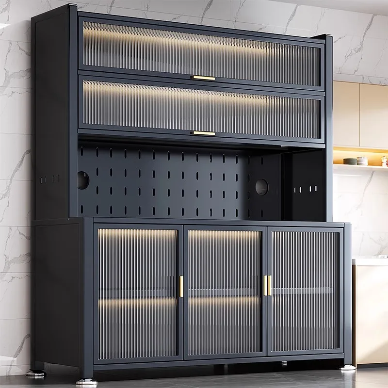 Moderne Regale, Küchenschränke, komplette Aufbewahrung, nordische Küchenschränke aus Stahl, Metall, hoch, luxuriöse Muebles De Cocina-Möbel