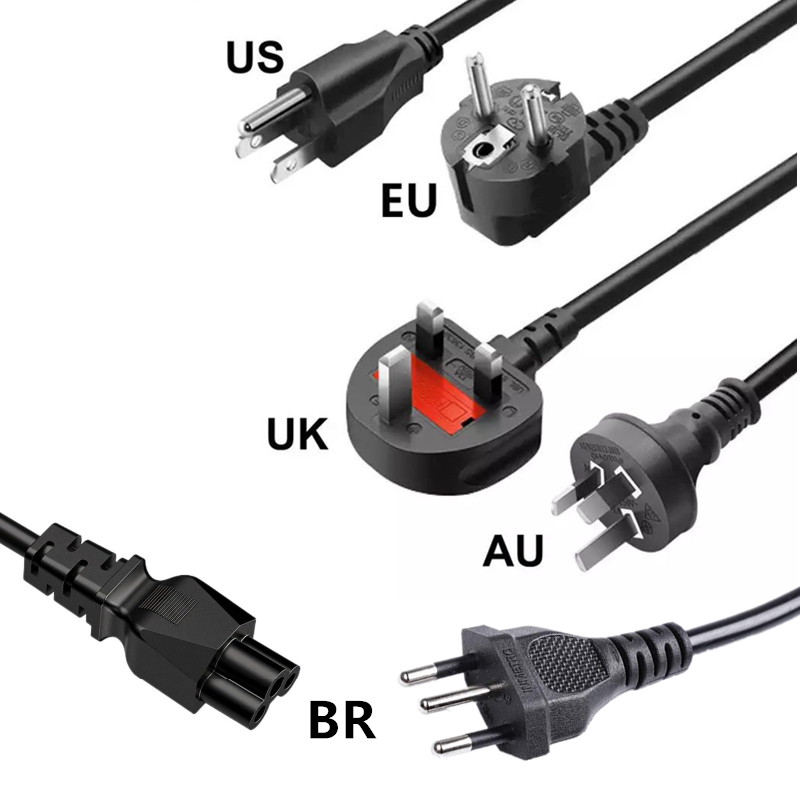 Cabo de alimentação universal para laptop, 3 pinos, ac, para dell, lg, lenovo, asus, acer, toshiba, sony, laptops, 1.2m